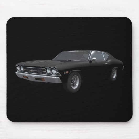 1969 Chevelle SS: Schwarzes Finish: Mousepad (Vorne)