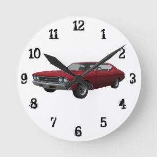 1969 Chevelle SS: Wall Clock Runde Wanduhr