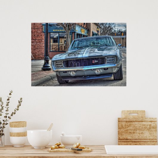 1969 Chevy Camaro Z/28 in HDR. Poster (Küche)