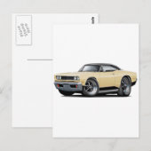 1969 Coronet RT Tan-Black Car Postkarte (Vorne/Hinten)
