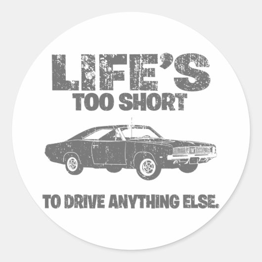 1969 Dodge Hemi Charger Runder Aufkleber (Vorderseite)