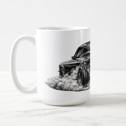1969 Fastback-Muskelauto mit Durchdrehenden Rädern Kaffeetasse (Links)