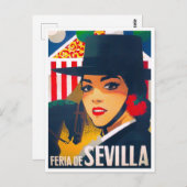1969 Feria de Sevilla Spanien Jahrgang Postkarte (Vorne/Hinten)