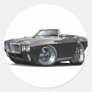 1969 Firebird Black Convertible Runder Aufkleber