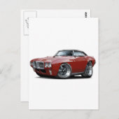 1969 Firebird Maroon-Black Top Car Postkarte (Vorne/Hinten)