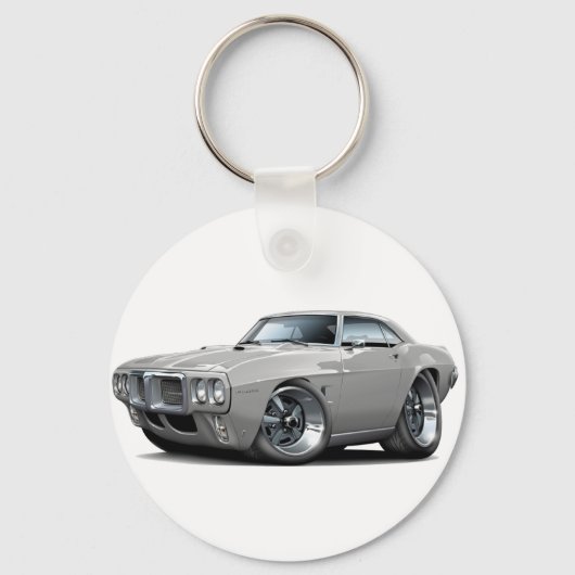 1969 Firebird Silver Car Schlüsselanhänger (Vorderseite)