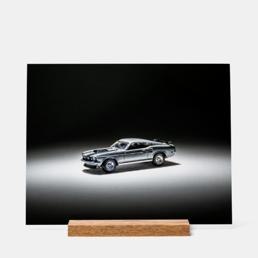 1969 Ford Mustang Mach1 Modellauto Acrylschild (Vorderseite)