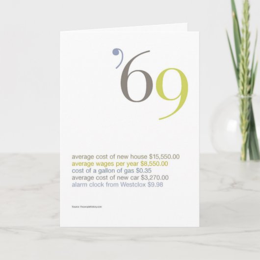 1969 Geburtstags-Spaß-Tatsachen Karte (Vorderseite)