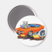 1969 GTO Judge Orange Car Magnet (Vorderseite/Rückseite)