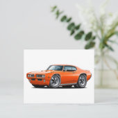 1969 GTO Judge Orange Car Postkarte (Stehend Vorderseite)