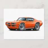 1969 GTO Judge Orange Car Postkarte (Vorderseite)