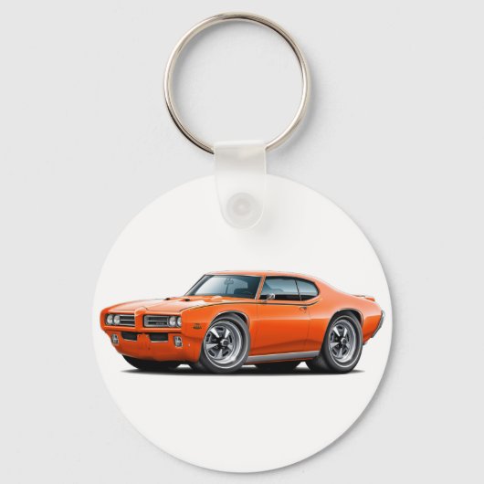1969 GTO Judge Orange Car Schlüsselanhänger (Vorderseite)