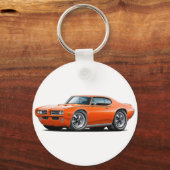 1969 GTO Judge Orange Car Schlüsselanhänger (Vorderseite)
