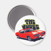 1969 GTO Judge Red Car Magnet (Vorderseite/Rückseite)