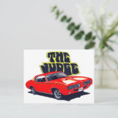 1969 GTO Judge Red Car Postkarte (Stehend Vorderseite)