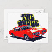 1969 GTO Judge Red Car Postkarte (Vorne/Hinten)