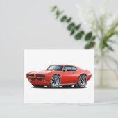 1969 GTO Judge Red Hidden Headlight Car Postkarte (Stehend Vorderseite)