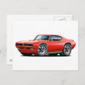 1969 GTO Judge Red Hidden Headlight Car Postkarte (Vorne/Hinten)