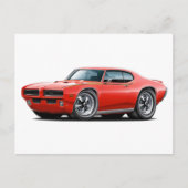 1969 GTO Judge Red Hidden Headlight Car Postkarte (Vorderseite)