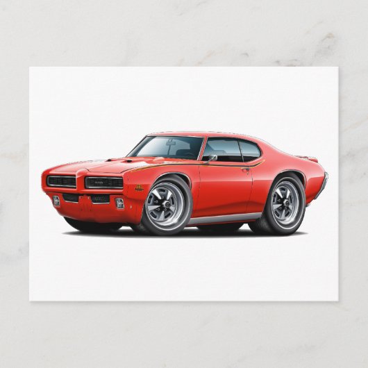 1969 GTO Judge Red Hidden Headlight Car Postkarte (Vorderseite)