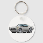1969 GTO Judge Silver Car Schlüsselanhänger (Vorderseite)