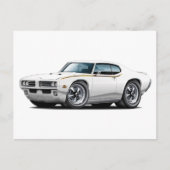 1969 GTO Judge White Car Postkarte (Vorderseite)