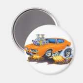 1969 GTO Orange Car Magnet (Vorderseite/Rückseite)