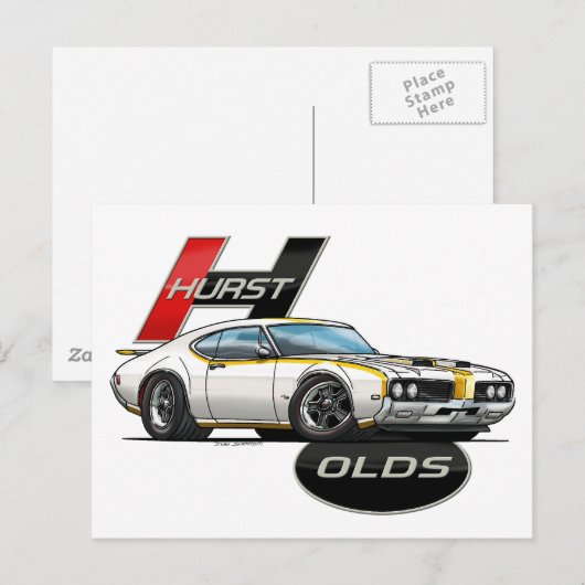 1969 Hurst Olds Cutlass Postkarte (Vorne/Hinten)