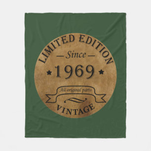 1969 im antiken Vintage-Stil Geburtstag Fleecedecke