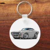 1969 Impala Silver-Black Top Car Schlüsselanhänger (Vorderseite)