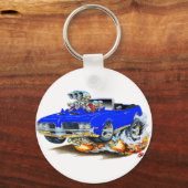 1969 Olds Cutlass Blue Convertible Schlüsselanhänger (Vorderseite)