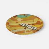 1969 - Retro Vintager 60er Geometric Design - Pappteller (Schrägansicht)