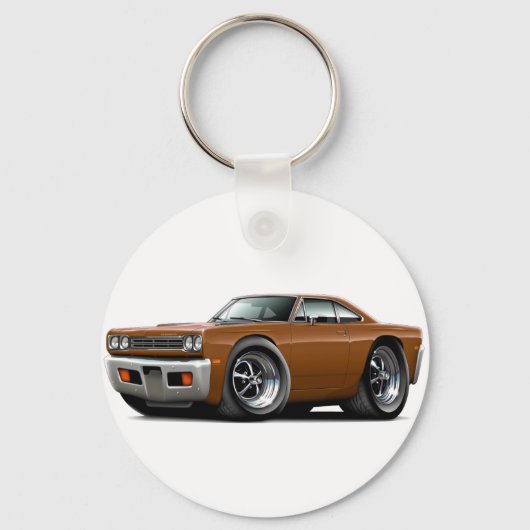 1969 Roadrunner Brown Car Schlüsselanhänger (Vorderseite)