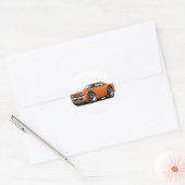 1969 Roadrunner Orange Car Runder Aufkleber (Umschlag)