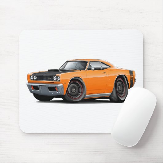 1969 Superbienen-Orange-Schwarze Räder auf lager Mousepad (Mit Mouse)