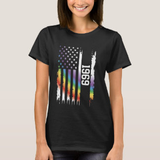 1969 United Staaten Distressed Rainbow mit US-Flag T-Shirt
