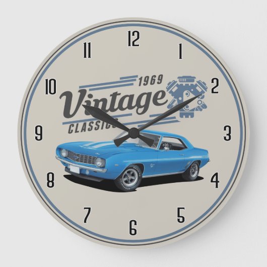 1969 Vintag Classics Camaro Large Clock Große Wanduhr (Vorderseite)