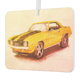 1969 Yellow Camaro Air Freshener Autolufterfrischer