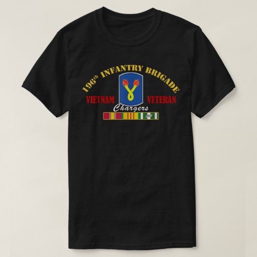 196. Infanterie Brigade Vietnam Veteran Veterans D T-Shirt (Design vorne)