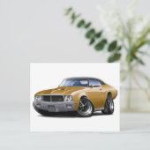 1970-72 Buick GS Gold Black Top Car Postkarte (Stehend Vorderseite)