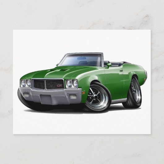 1970-72 Buick GS Green Convertible Postkarte (Vorderseite)