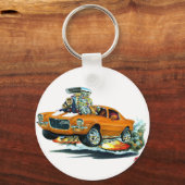 1970-72 Camaro Orange-White Car Schlüsselanhänger (Vorderseite)