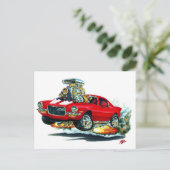 1970-72 Camaro Red-White Car Postkarte (Stehend Vorderseite)