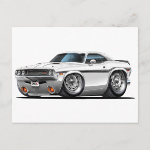 1970-72 Challenger White Car Postkarte