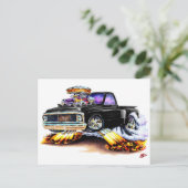 1970-72 Chevy C10 Black Truck Postkarte (Stehend Vorderseite)