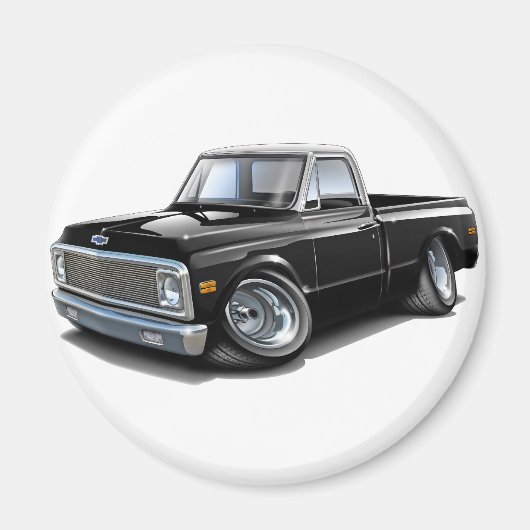 1970-72 Chevy C10 Black-White Top Truck Magnet (Vorne)