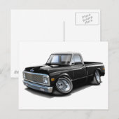 1970-72 Chevy C10 Black-White Top Truck Postkarte (Vorne/Hinten)