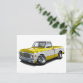 1970-72 Chevy C10 Gelb-Weiß-LKW Postkarte (Stehend Vorderseite)