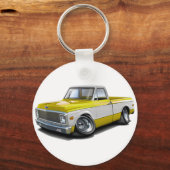 1970-72 Chevy C10 Gelb-Weiß-LKW Schlüsselanhänger (Vorderseite)