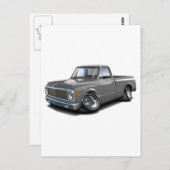 1970-72 Chevy C10 Gray Truck Postkarte (Vorne/Hinten)